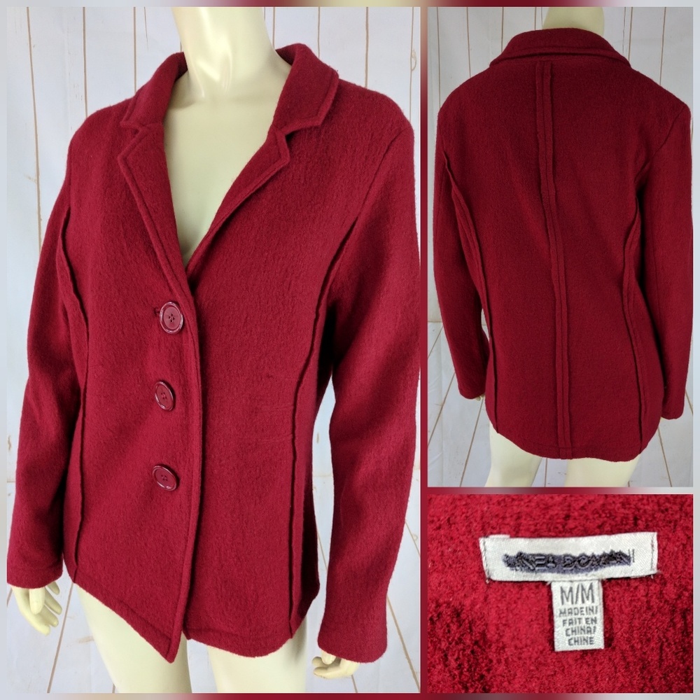 Linea Domani Blazer M Felted Wool Reverse Seams